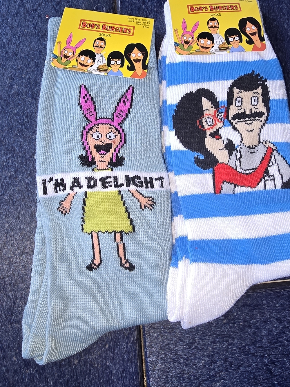 NWT Bob's Burgers Sock Bundle Louise Belcher Bob Linda Unisex Crew Socks 2 Pair